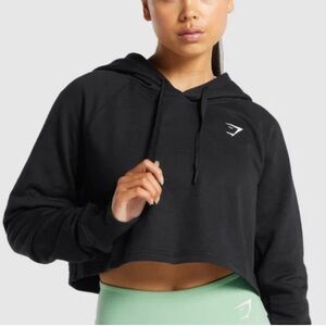 Gymshark Training Cropped Hoodie in Black Size Small